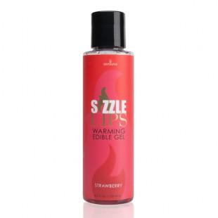 Suudeldav ja soojendav maasikamaitseline massaažigeel 125 ml - Sizzle lips