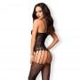 Боди Obsessive F 235 bodystocking, Чёрный, S/M/L