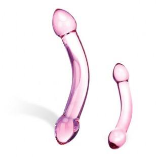 Glas - double trouble purple glass dildo