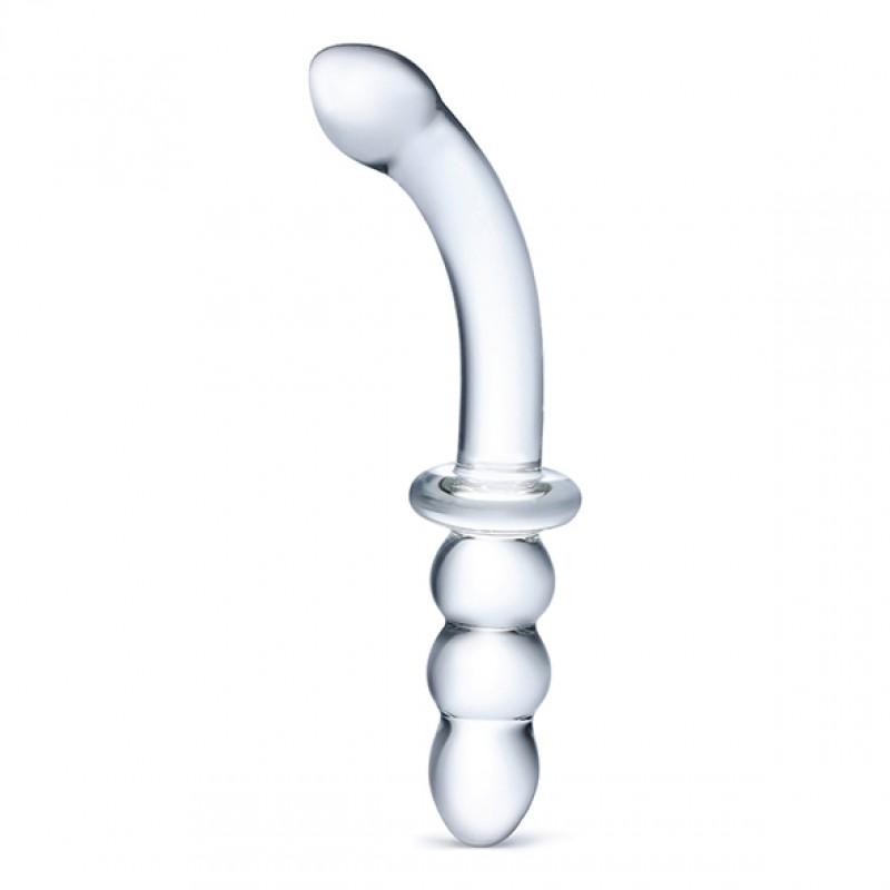 Glas - ribbed g-spot glass dildo