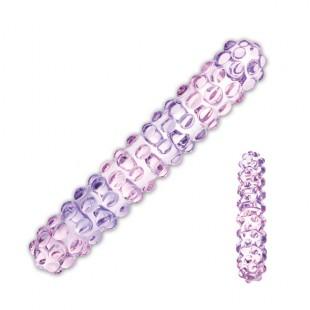 Tekstuuritud klaasist dildo roosa - Glas rose nubby