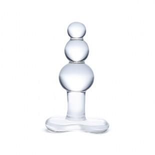 Glas - beaded glass butt plug with tapered base